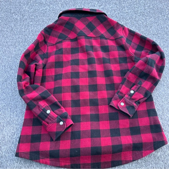Orvis Snap Up Fleece Lined Buffalo Plaid Shacket Shirt Jacket Women’s XL Checker - Picture 6 of 11